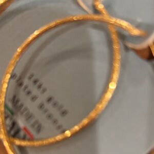 Italian Gold Plated Bronze Hoop Earrings